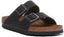 Birkenstock Arizona SFB Sandale à lanière en cuir huilé poure en noir