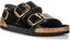 Birkenstock Milano Big Buck Sandales en cuir pour femmes en vernis noir