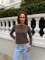 Mia Knit Top - Brown