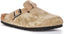 Birkenstock Boston Braided Elegant Pin Sandales Élégantes en Cuir Suédé Taupe