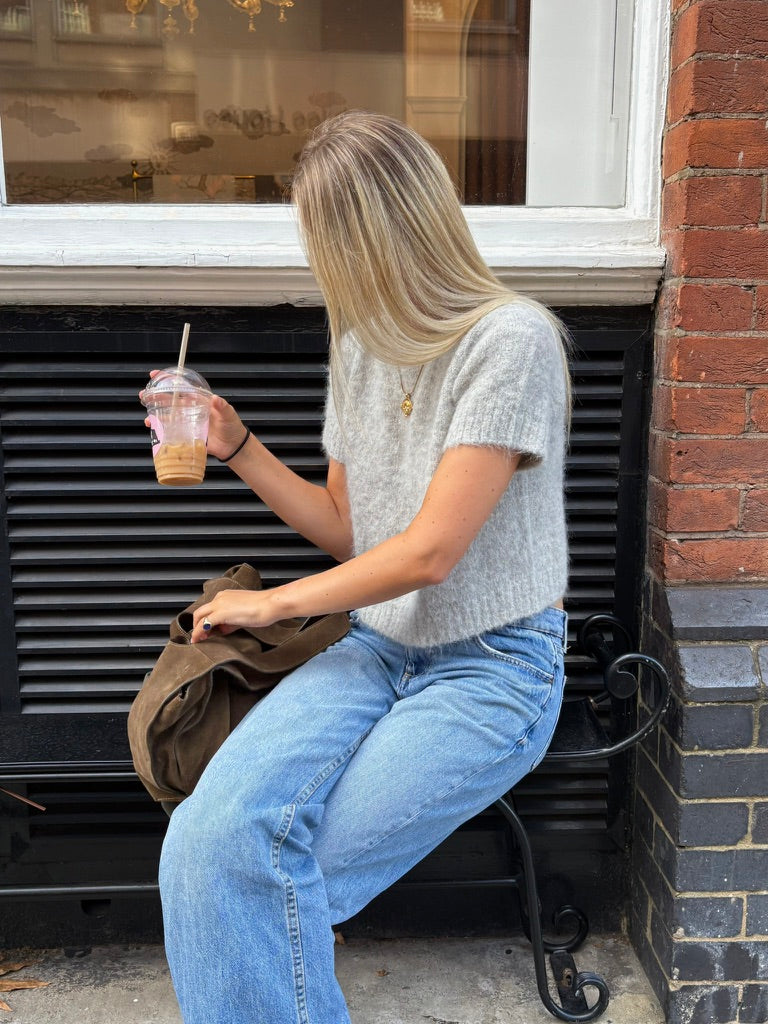 Short Sleeve Knit - Light Grey Secondary image