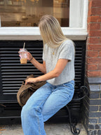 Short Sleeve Knit - Light Grey