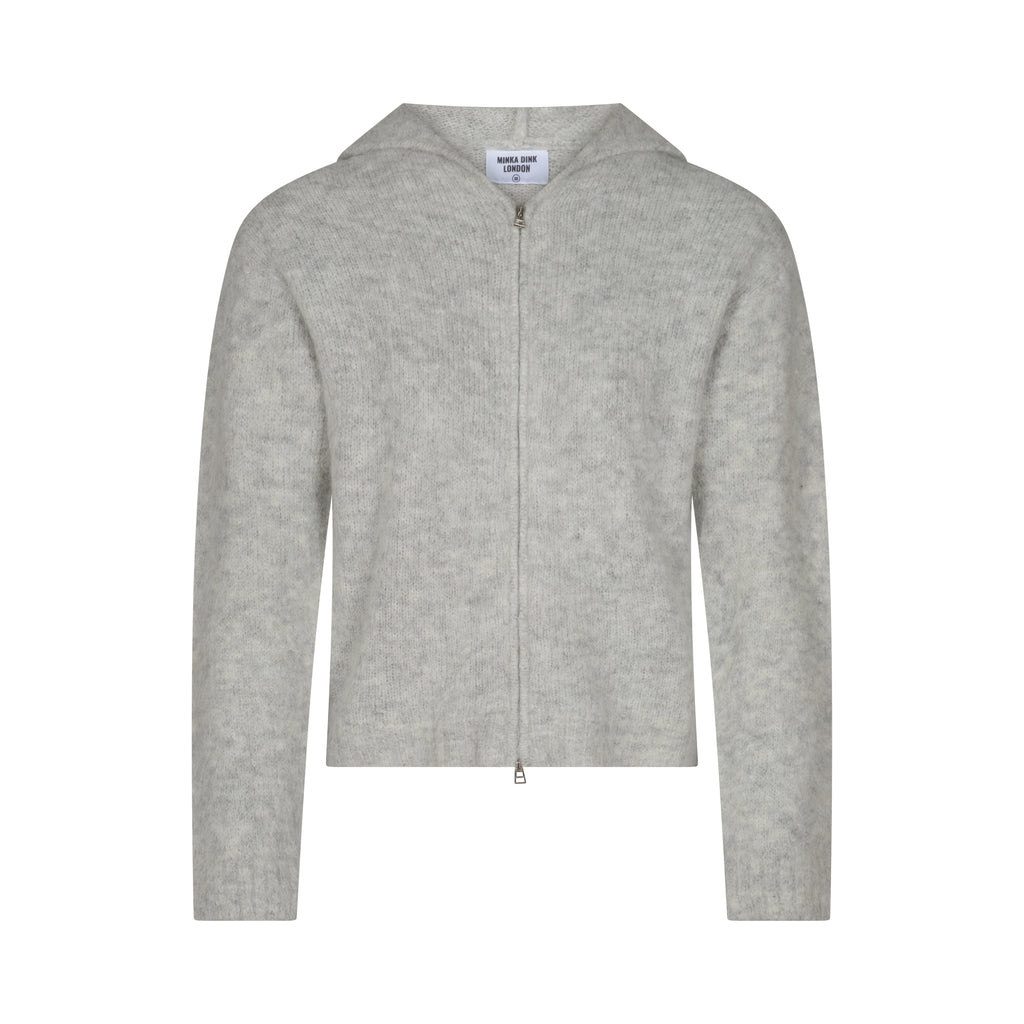 Dual Zip Hoodie - Light Grey