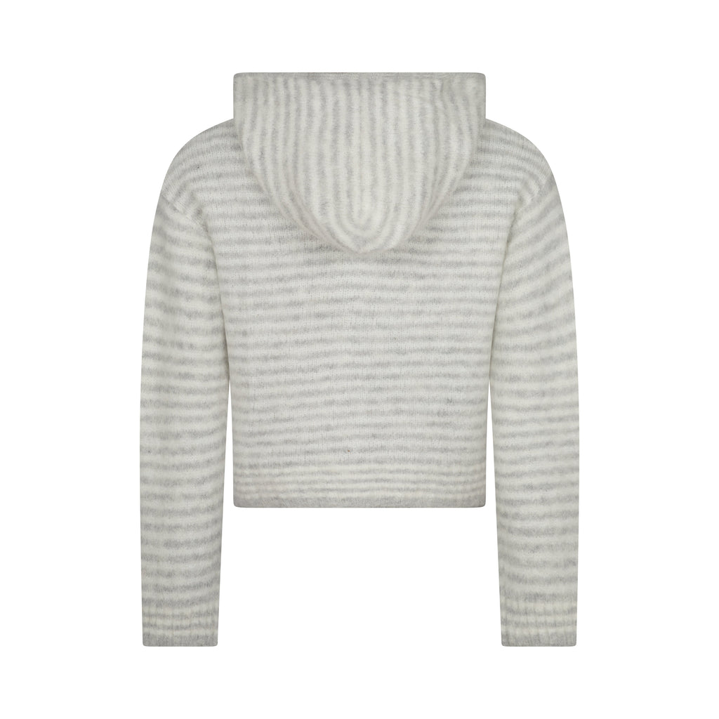 Dual Zip Hoodie - Grey Stripe
