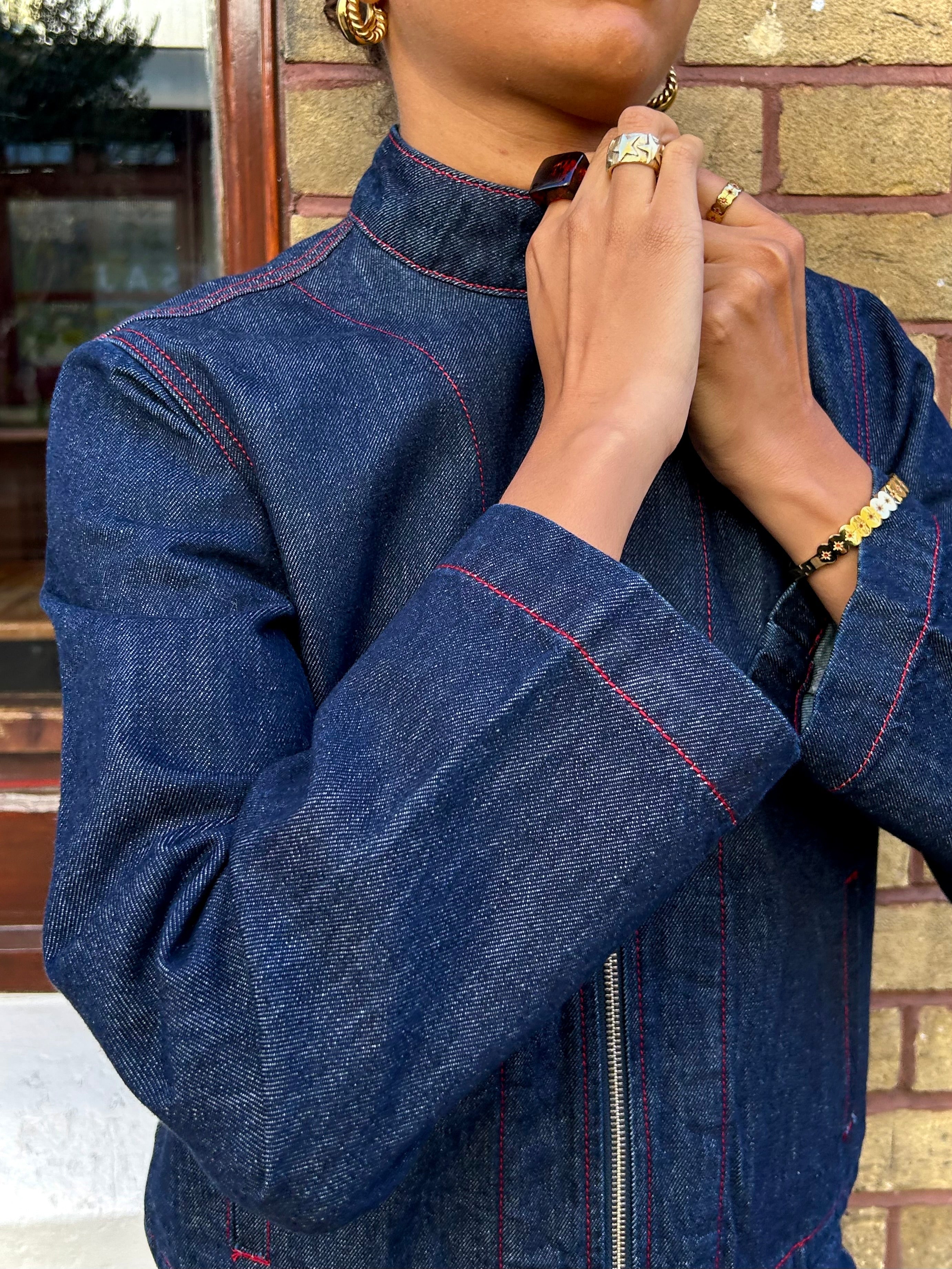 Nina Jacket - Indigo & Red Secondary image