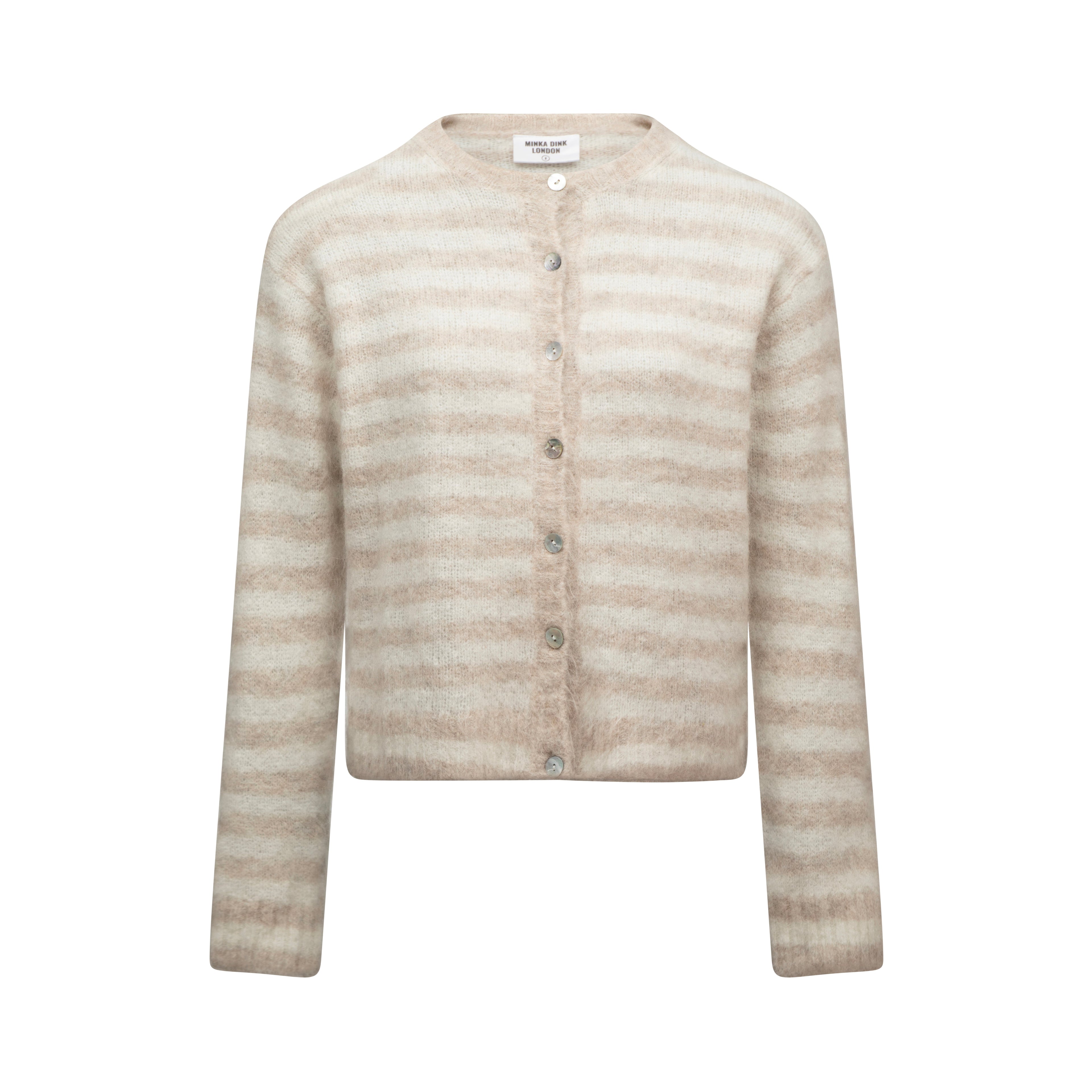 Evie Cardigan - Beige Stripe