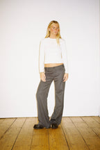 Mila Trousers - Grey Pinstripe