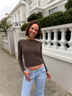 Mia Knit Top - Brown