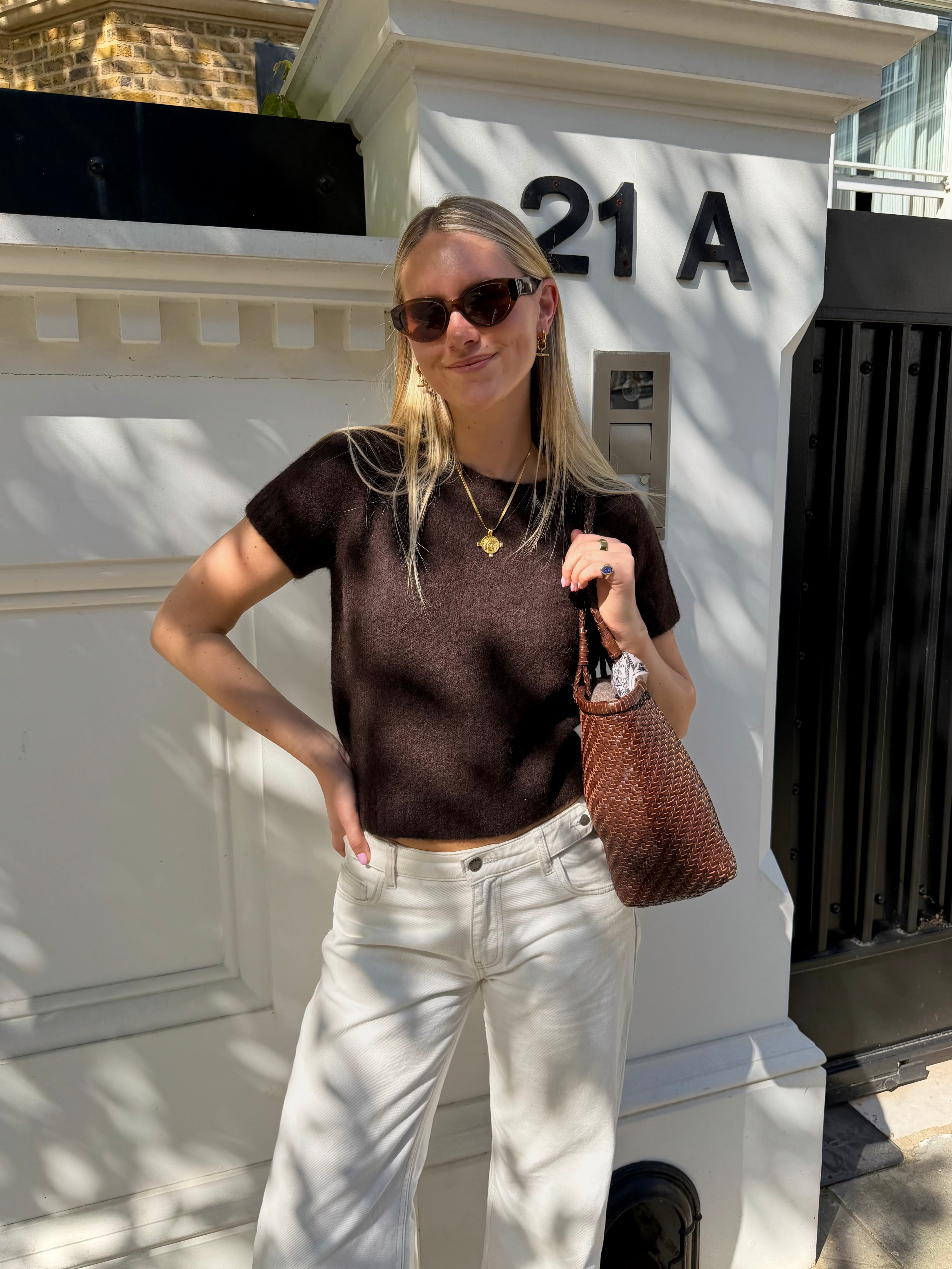 The Short Sleeve Knit - Chocolate Secondary image