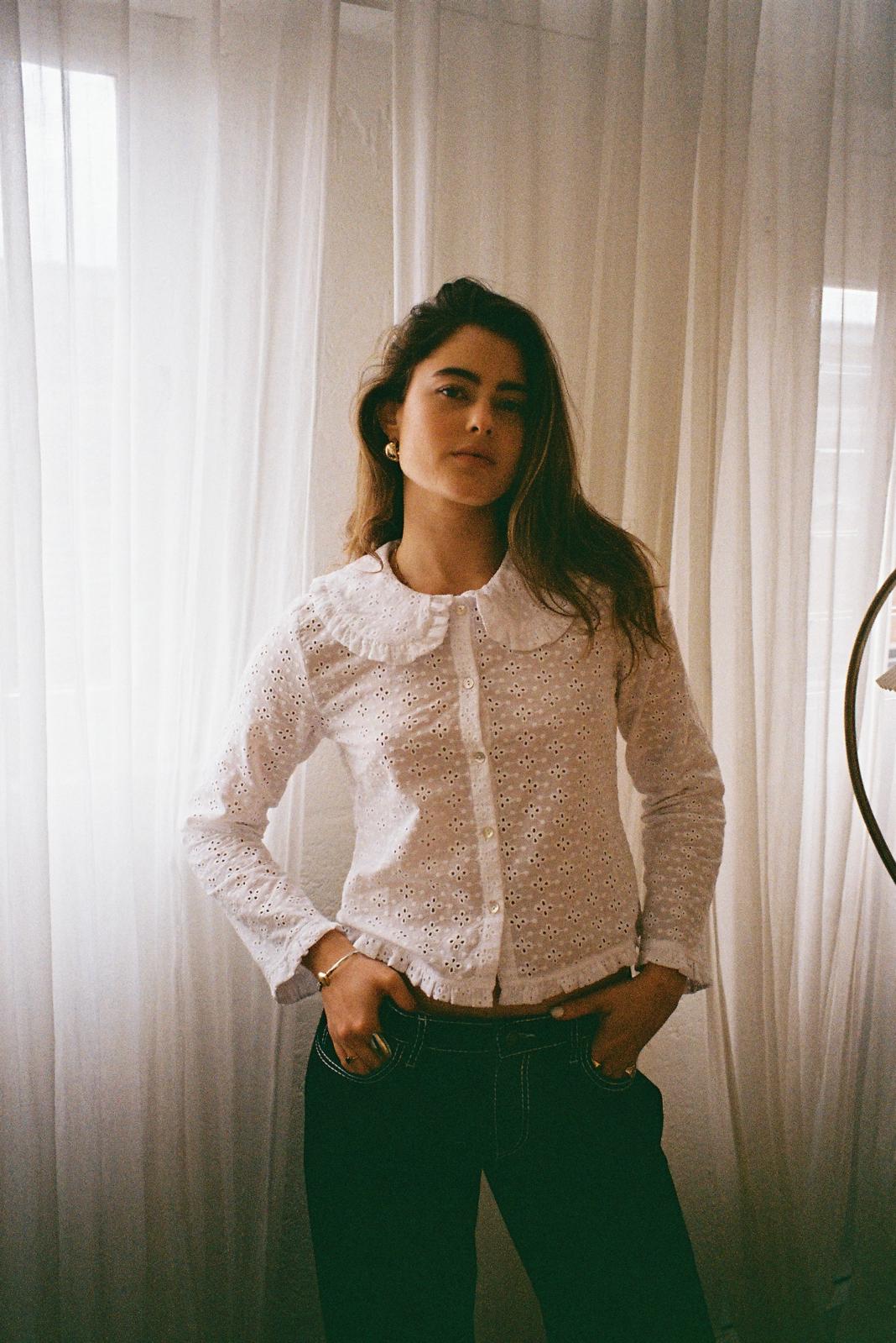 Long Sleeve Bonnie Blouse - White Main image
