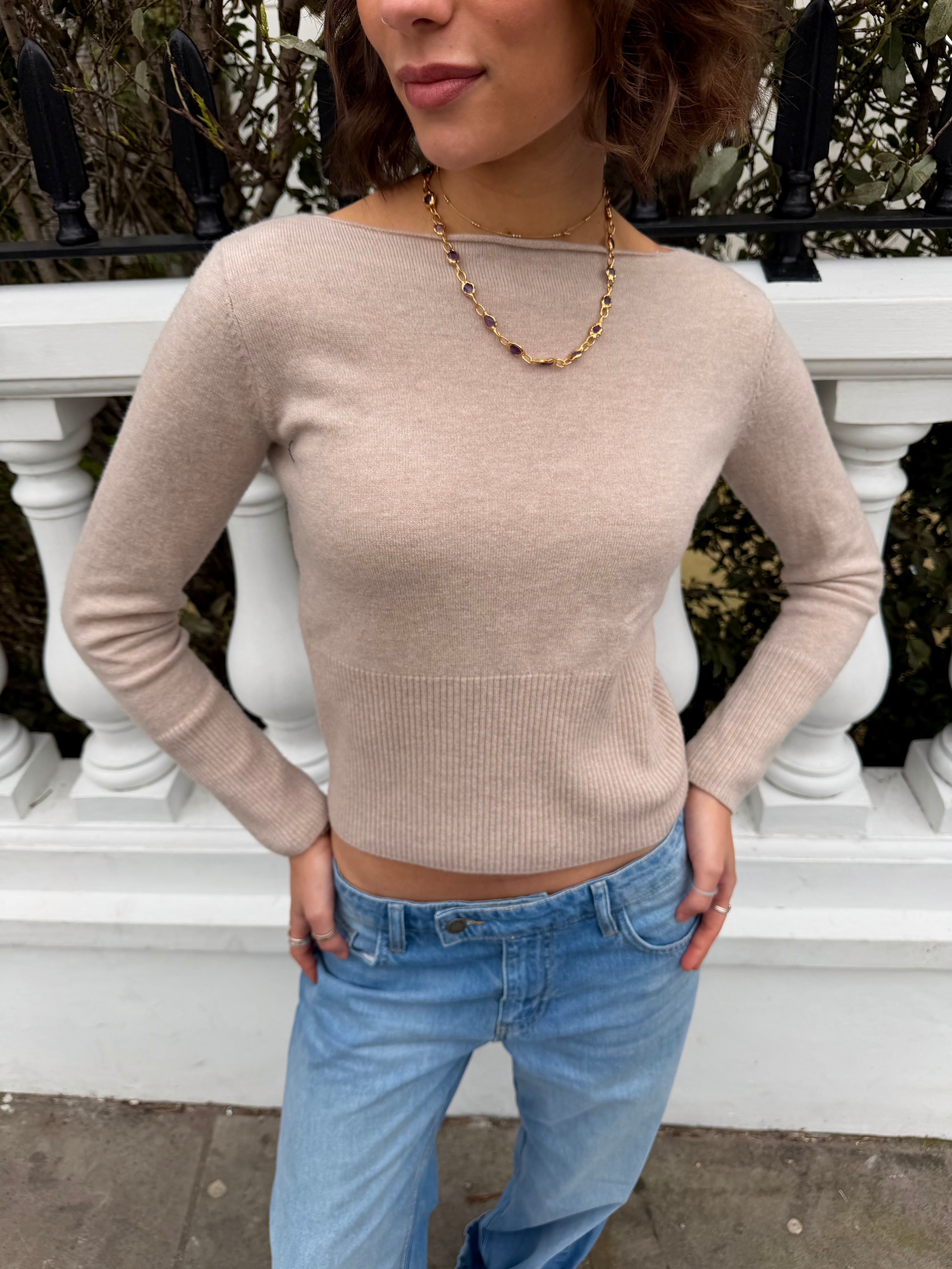Mia Knit Top - Beige Secondary image