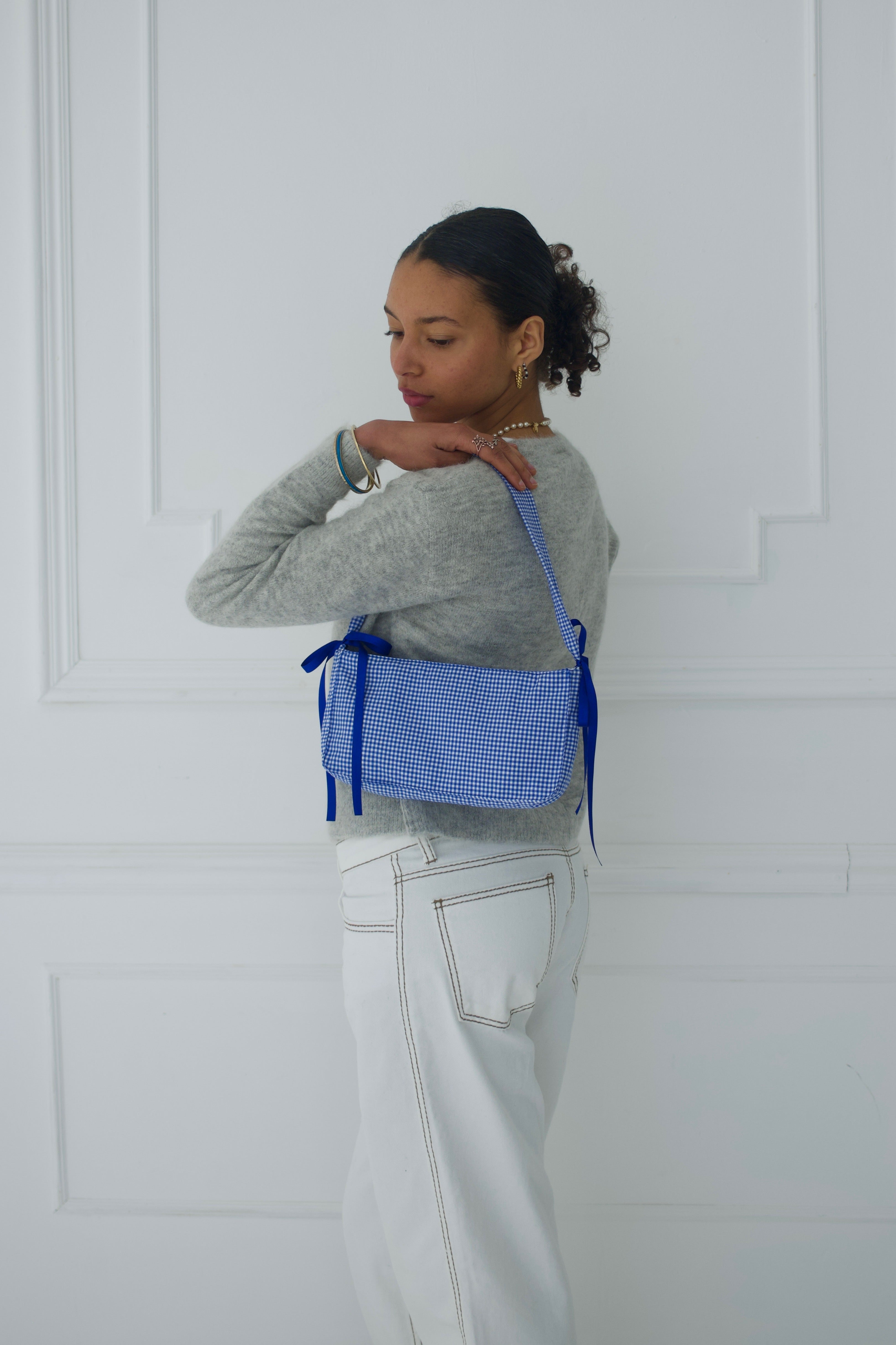 Gingham Shoulder Bag - Blue Secondary image
