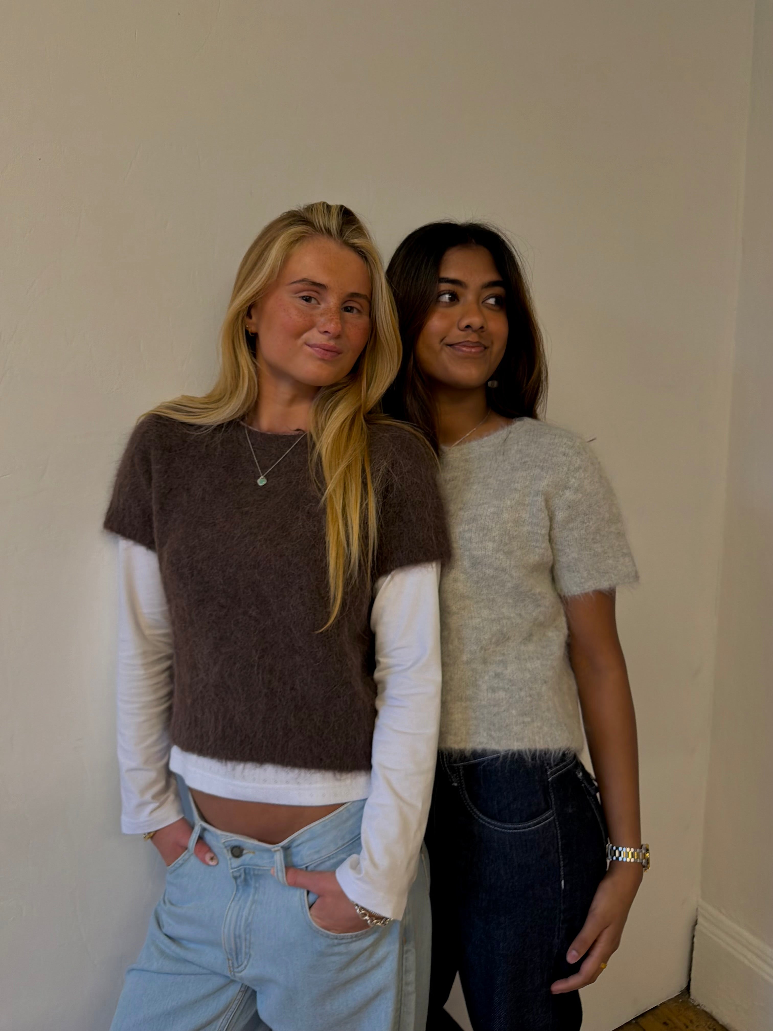 Short Sleeve Knit - Brown Secondary image