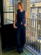 Nina Waistcoat - Indigo & Red