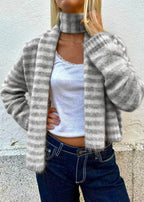 Evie Scarf - Grey Stripe