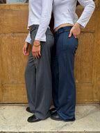 Mila Trousers - Navy Pinstripe