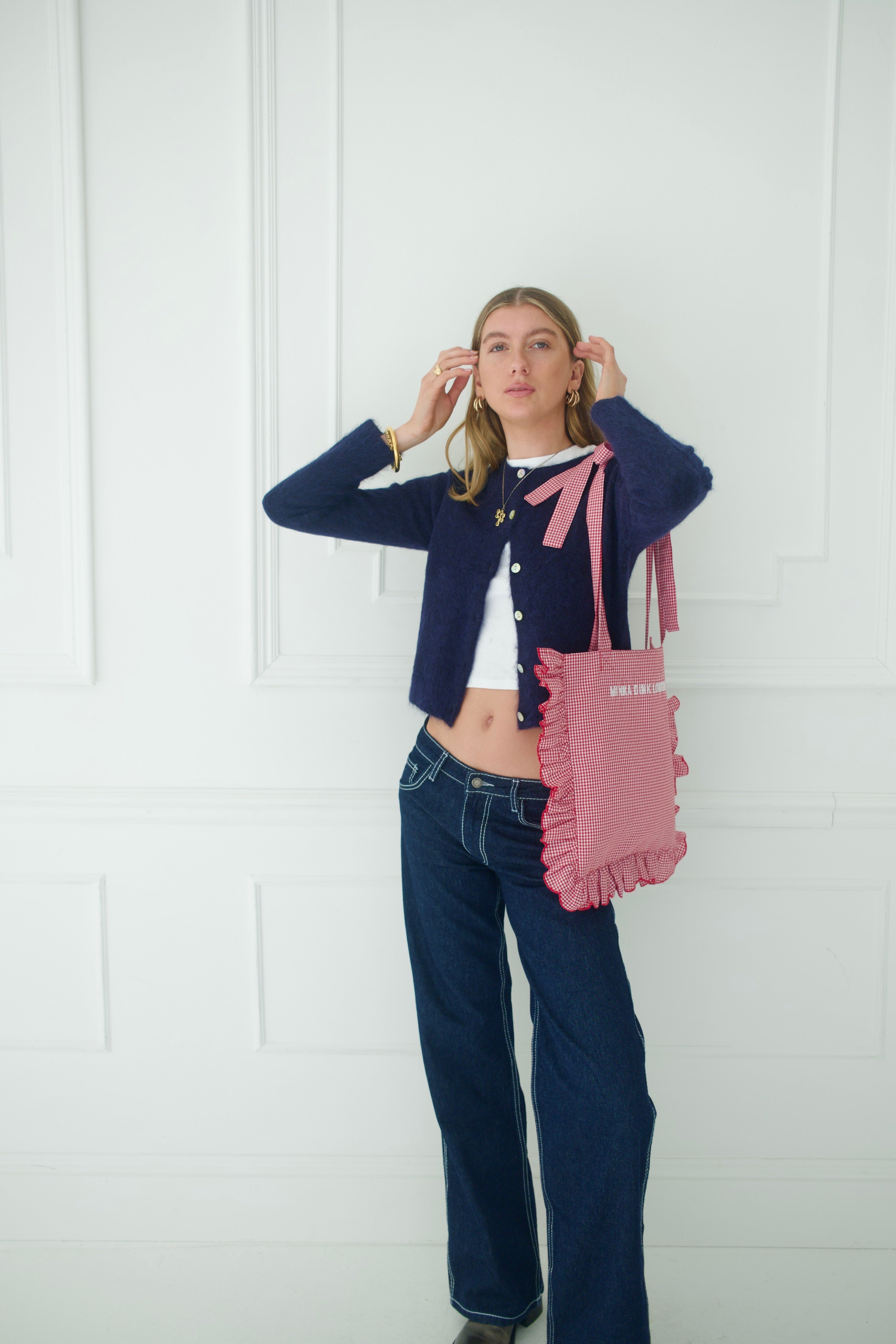 Gingham Tote Bag - Red Secondary image