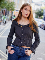 Ines Blouse - Black Polka Dot (Long Sleeve)