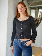 Ines Blouse - Black Polka Dot (Long Sleeve)