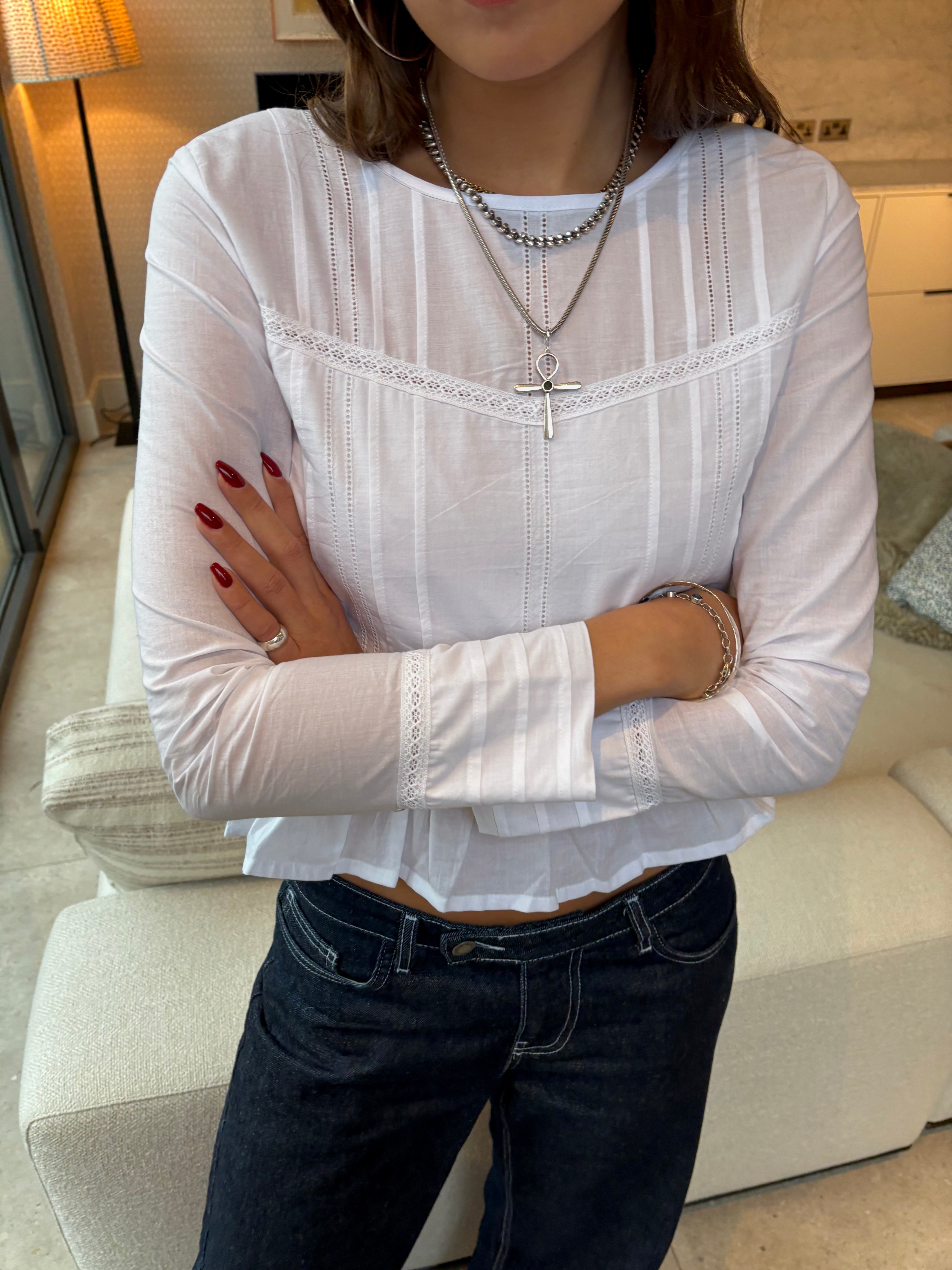 Mina Blouse - White Secondary image