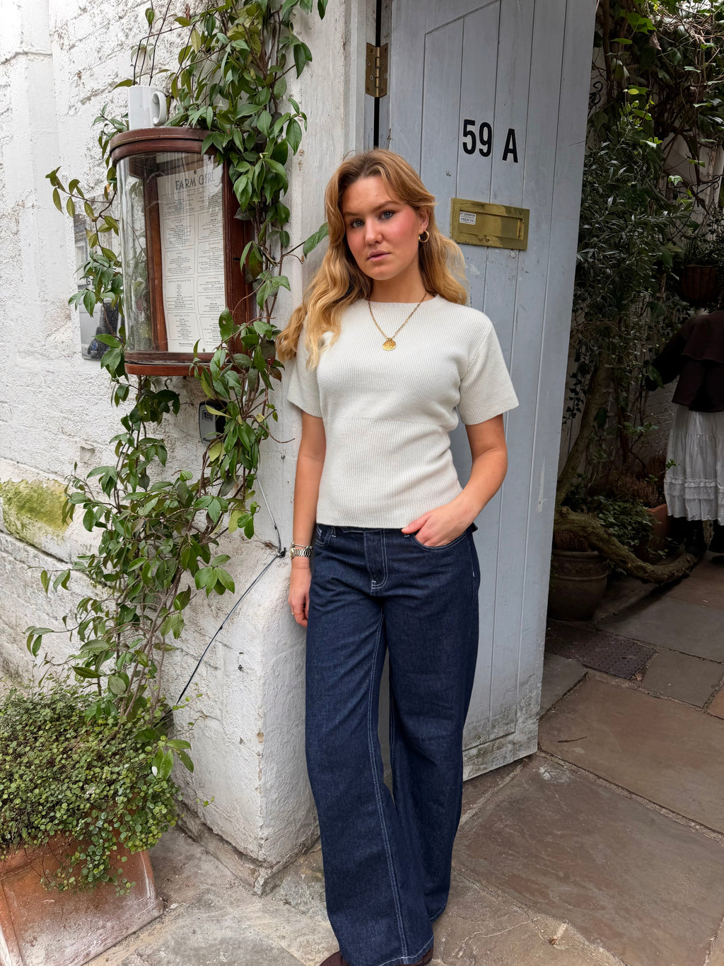 Sofie Knit Top - Duck Egg