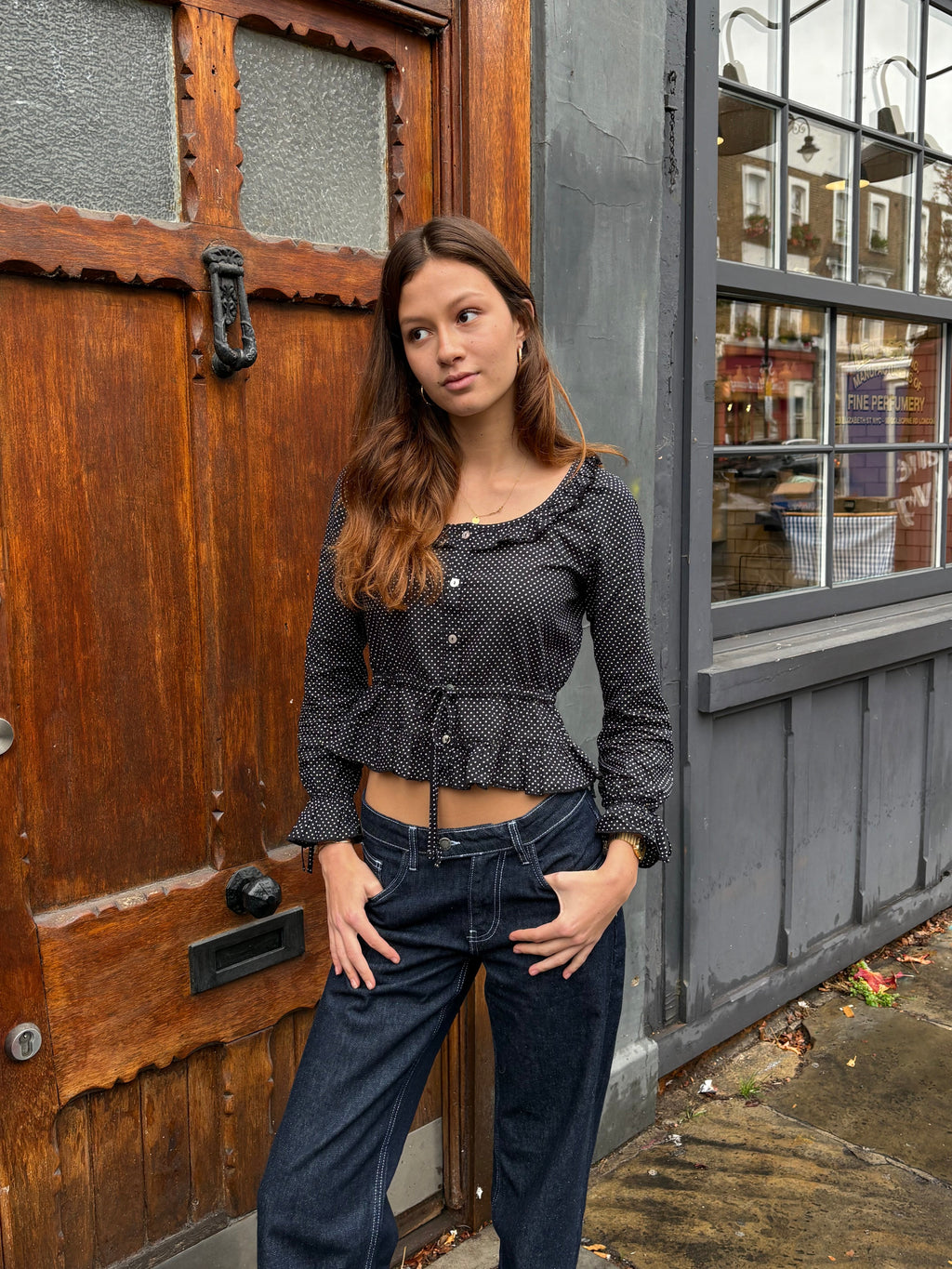 Ines Blouse - Black Polka Dot (Long Sleeve)