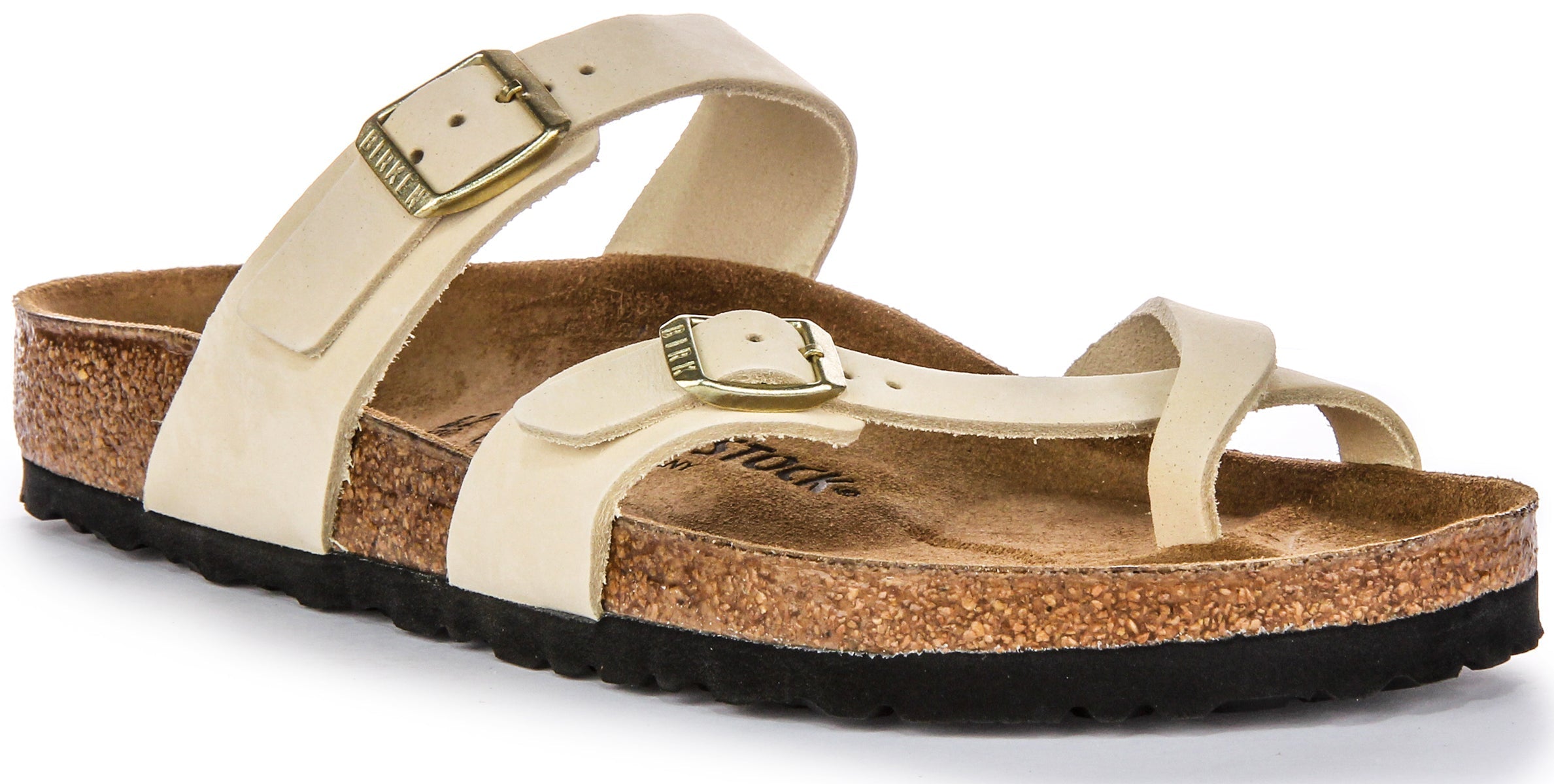 Birkenstock Mayari Sandales en cuir suédé pour femmes en beige Main image