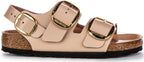 Birkenstock Milano Big Buck Elegant Pin Sandales en cuir beige