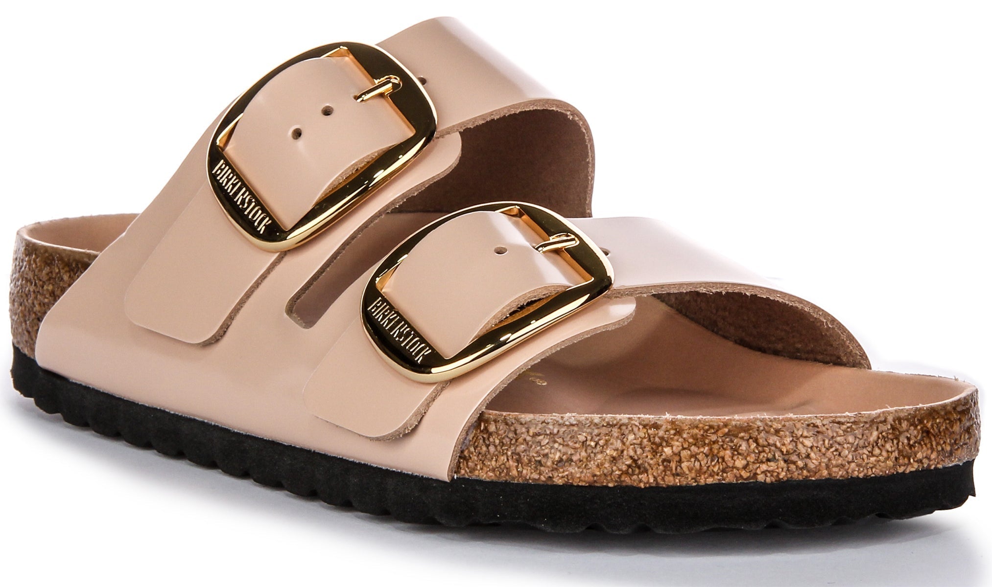 Birkenstock Arizona Big Buckle Semi Exquisite FB Semelle EVA Sandales Femme en Cuir Beige Main image
