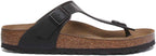 Birkenstock Gizeh Sandale pour femmes Birko Flor T Bar en noire, style tongs