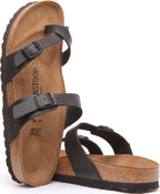 Birkenstock Mayari Sandales à lanières en cuir nubuck pour femmes en noir