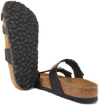 Birkenstock Mayari Sandales à lanières en cuir huilé pour femmes en noir