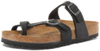 Birkenstock Mayari Sandales à lanières en cuir huilé pour femmes en noir