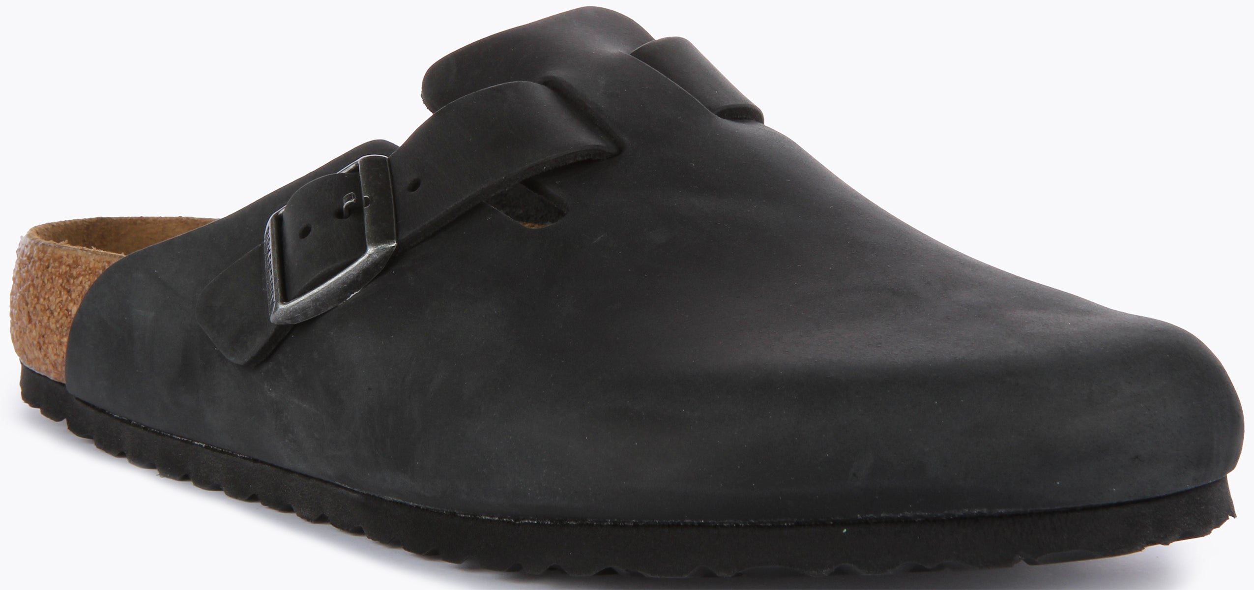 Birkenstock Boston BS Sandale en cuir huilé poure en noir Main image