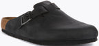 Birkenstock Boston BS Sandale en cuir huilé poure en noir