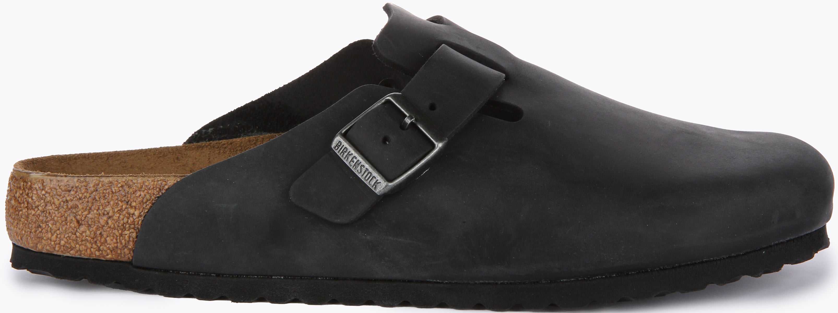 Birkenstock Boston BS Sandale en cuir huilé poure en noir Secondary image
