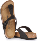 Birkenstock Gizeh Sandales de style tong Birko Flor pour femmes en noir
