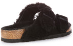 Sandales en cuir Birkenstock Arizona Split noir pour femmes