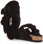 Sandales en cuir Birkenstock Arizona Split noir pour femmes