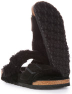 Sandales en cuir Birkenstock Arizona Split noir pour femmes