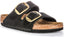 Birkenstock Arizona Big Buckle Sandales en cuir suédé pour femmes en noir