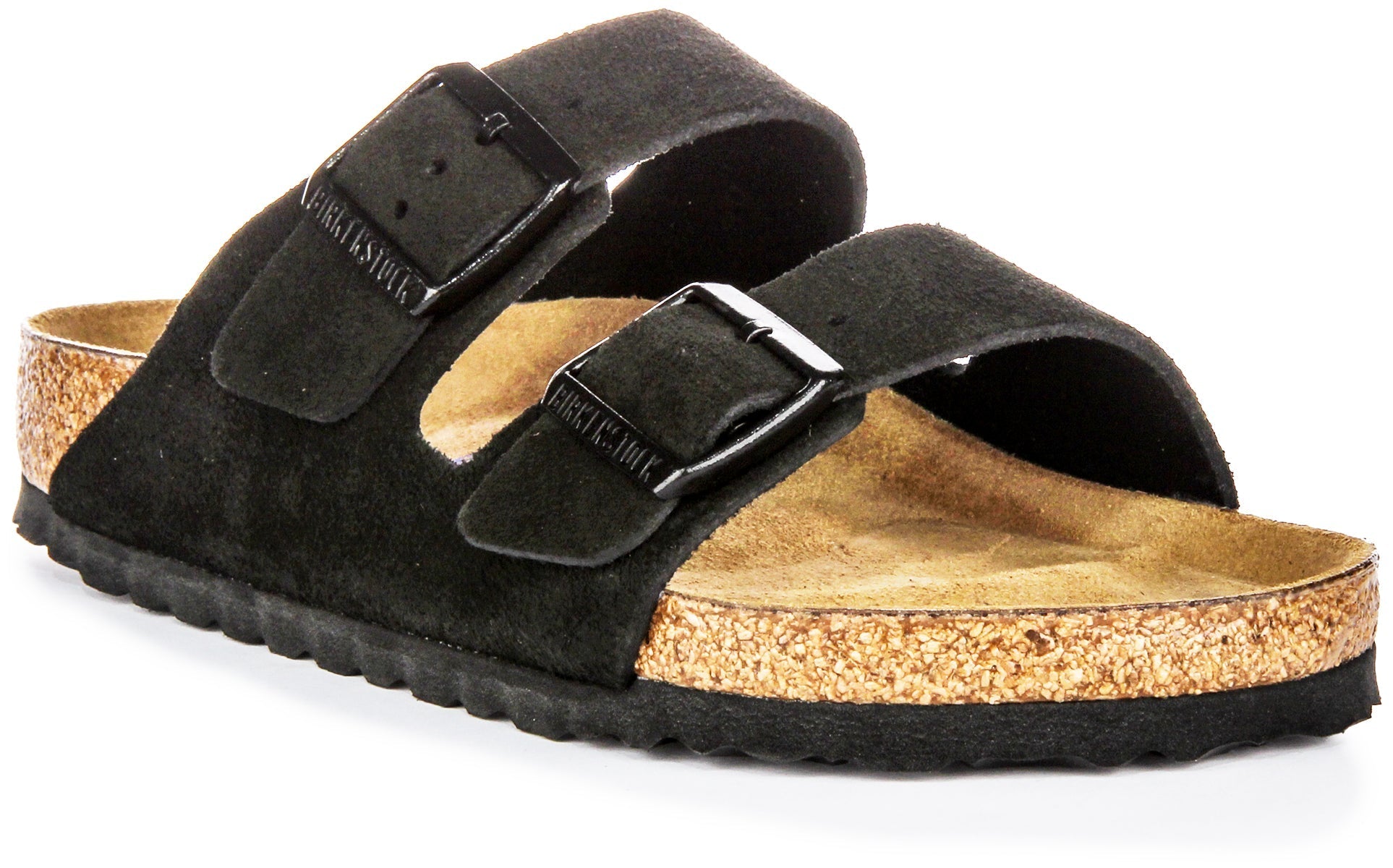 Birkenstock Arizona Semelle Souple en Daim Noir | Coupe Régulière Main image