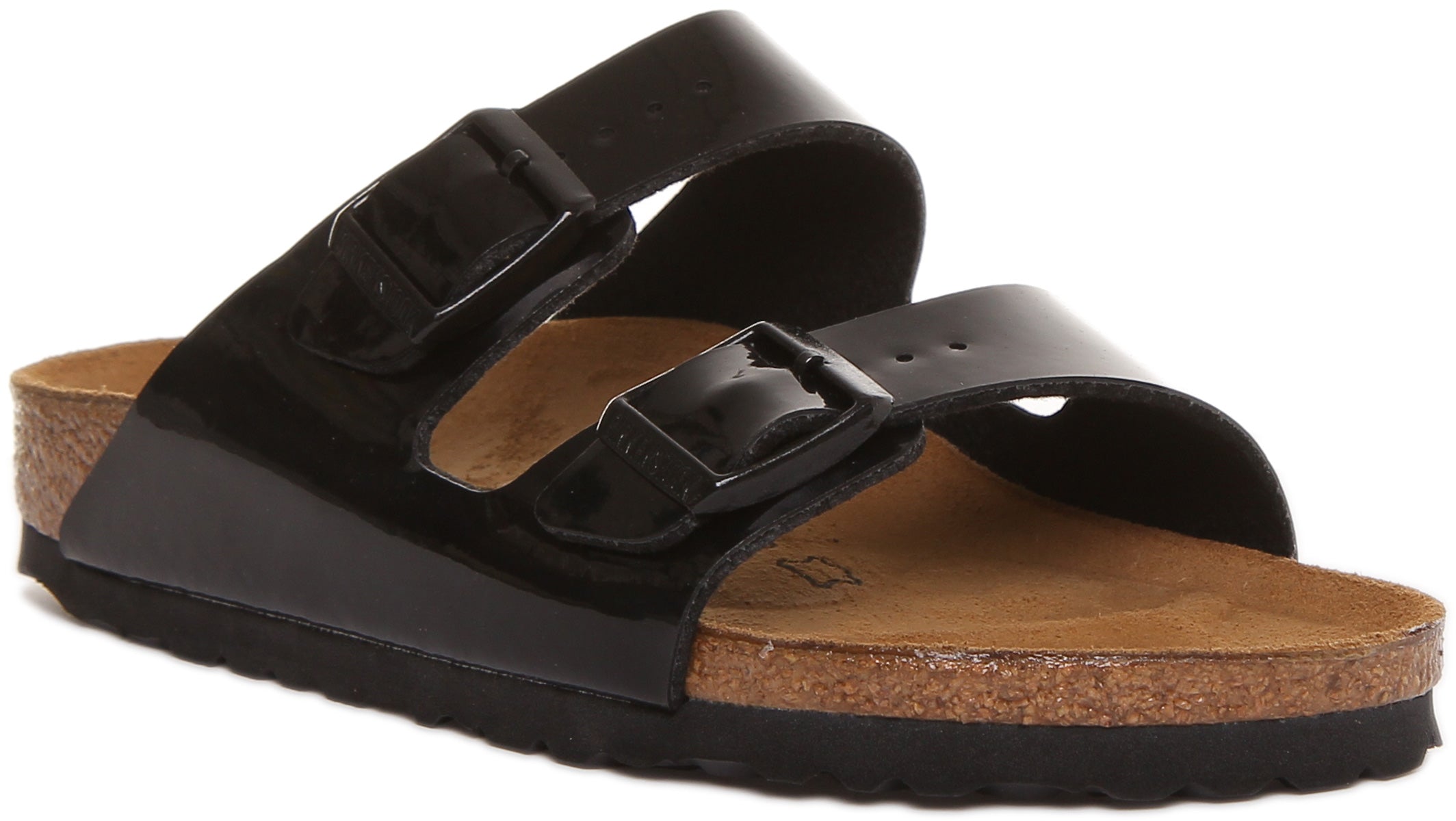 Birkenstock Arizona Sandale Birko Flor en verni noir à double lanière pour femme Main image
