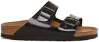 Birkenstock Arizona Sandale Birko Flor en verni noir à double lanière pour femme