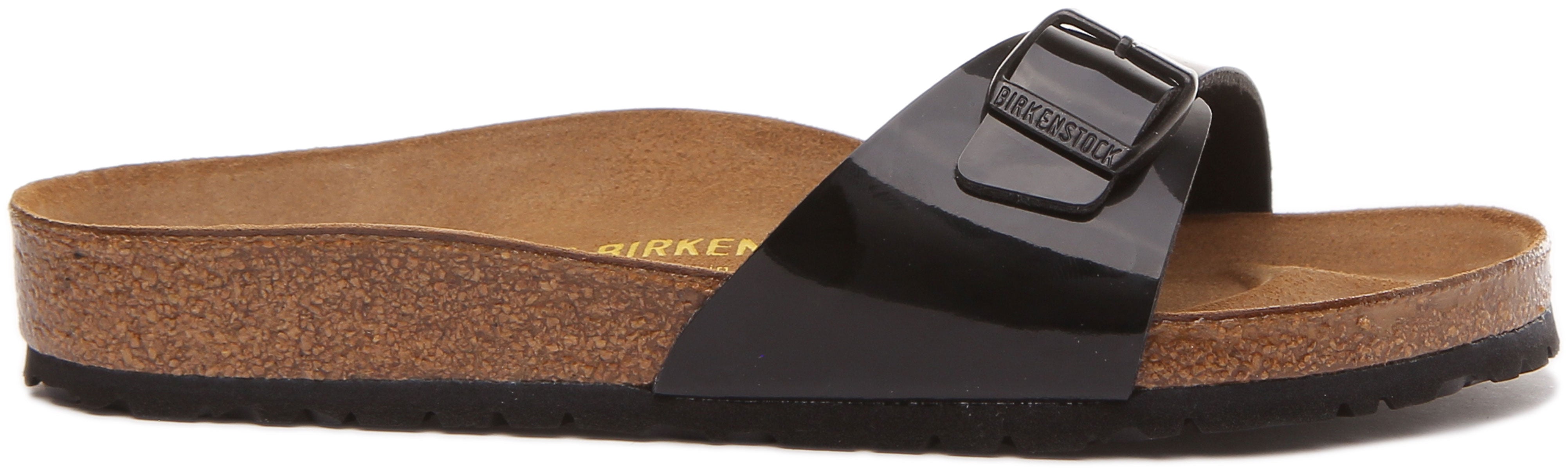 Birkenstock Madrid Sandale Birko Flor à lanière unique pour femmes en verni noir Secondary image