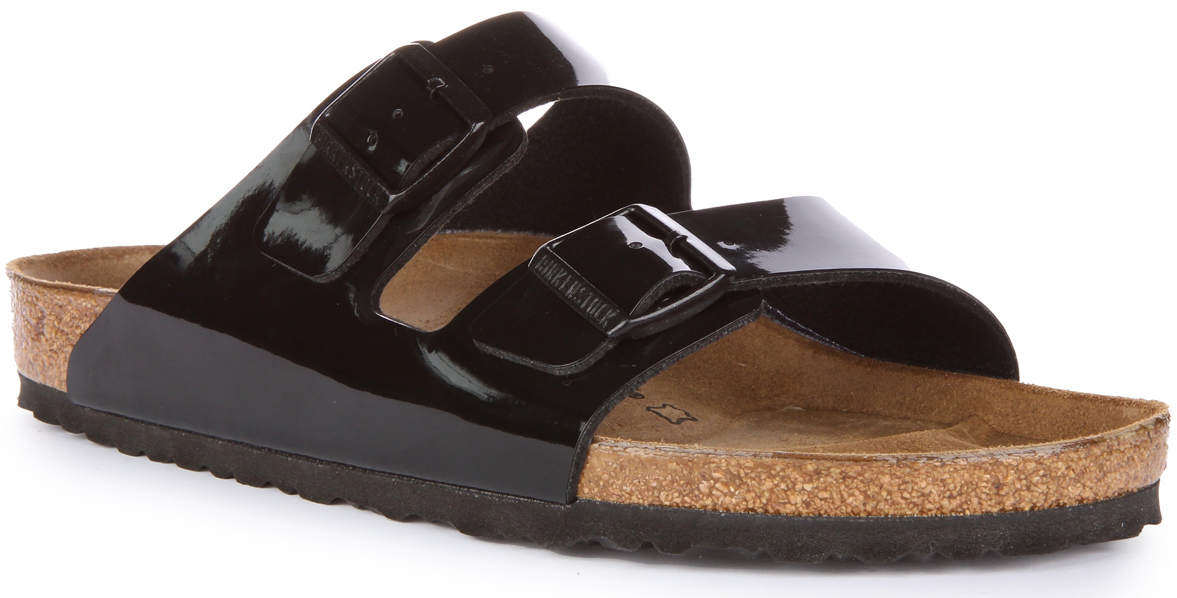 Birkenstock Arizona Sandale de verni Birko Flor poure en noir verni Main image