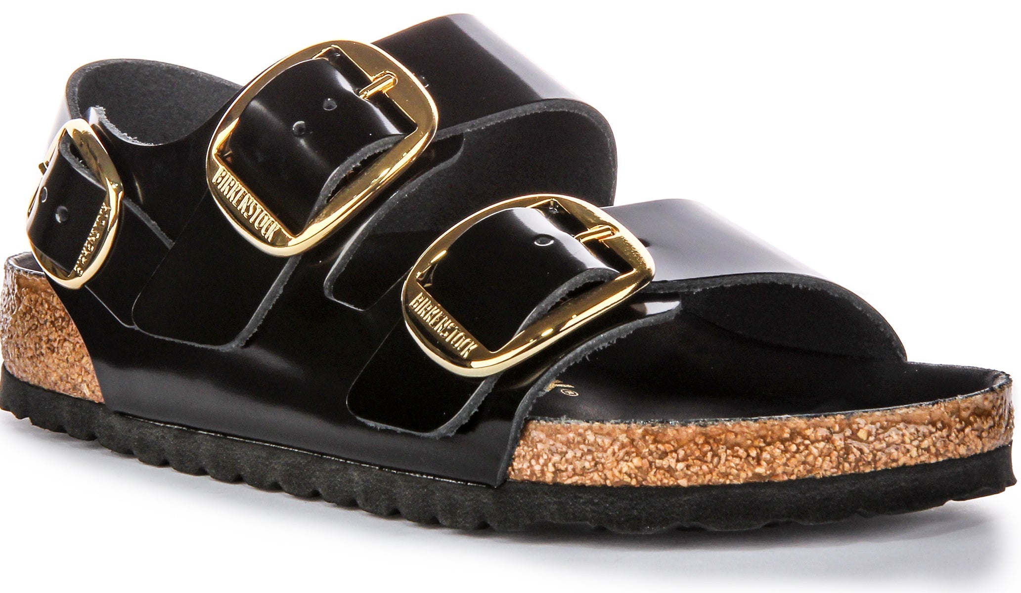 Birkenstock Milano Big Buck Sandales en cuir pour femmes en vernis noir Main image
