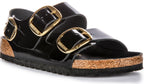 Birkenstock Milano Big Buck Sandales en cuir pour femmes en vernis noir