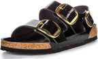 Birkenstock Milano Big Buck Sandales en cuir pour femmes en vernis noir
