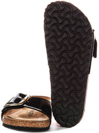 Birkenstock Madrid Big Buckle In Black Patent For Women | Regular Fit